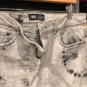Zara Black and Gray Tie-Dye Women Jeans